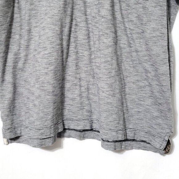 Billy Reid Mens Polo Shirt Size 2XL Gray Pinstripe Pocket Short Sleeve Preppy - Picture 6 of 11